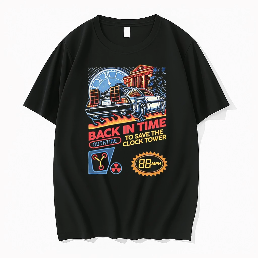 Officials Back To The Future Delorean Time Machine Clock Tower Outatime 88 Mph Premium T Shirt Sweatshirt Hoodie