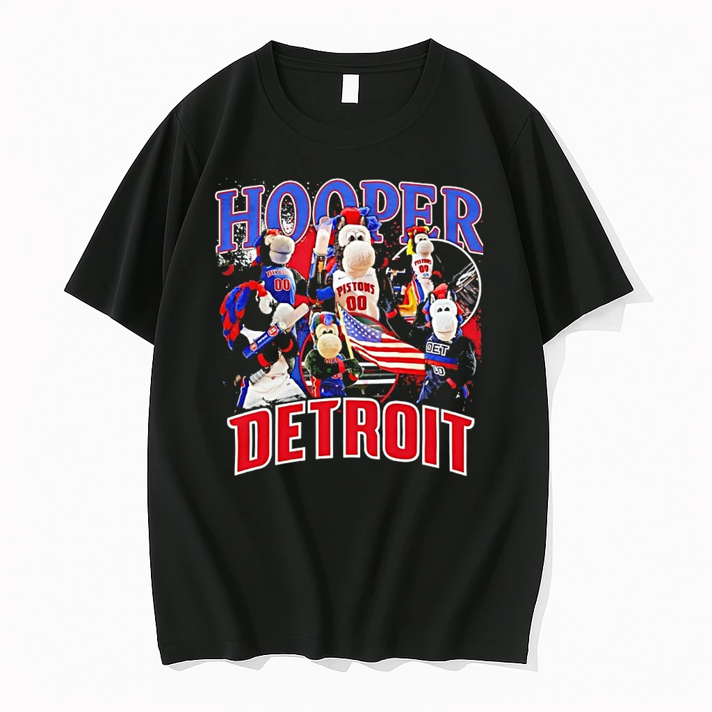Officials Detroit Pistons 2026 Nba Hooper Mascot Crossroads Premium T Shirt Sweatshirt Hoodie