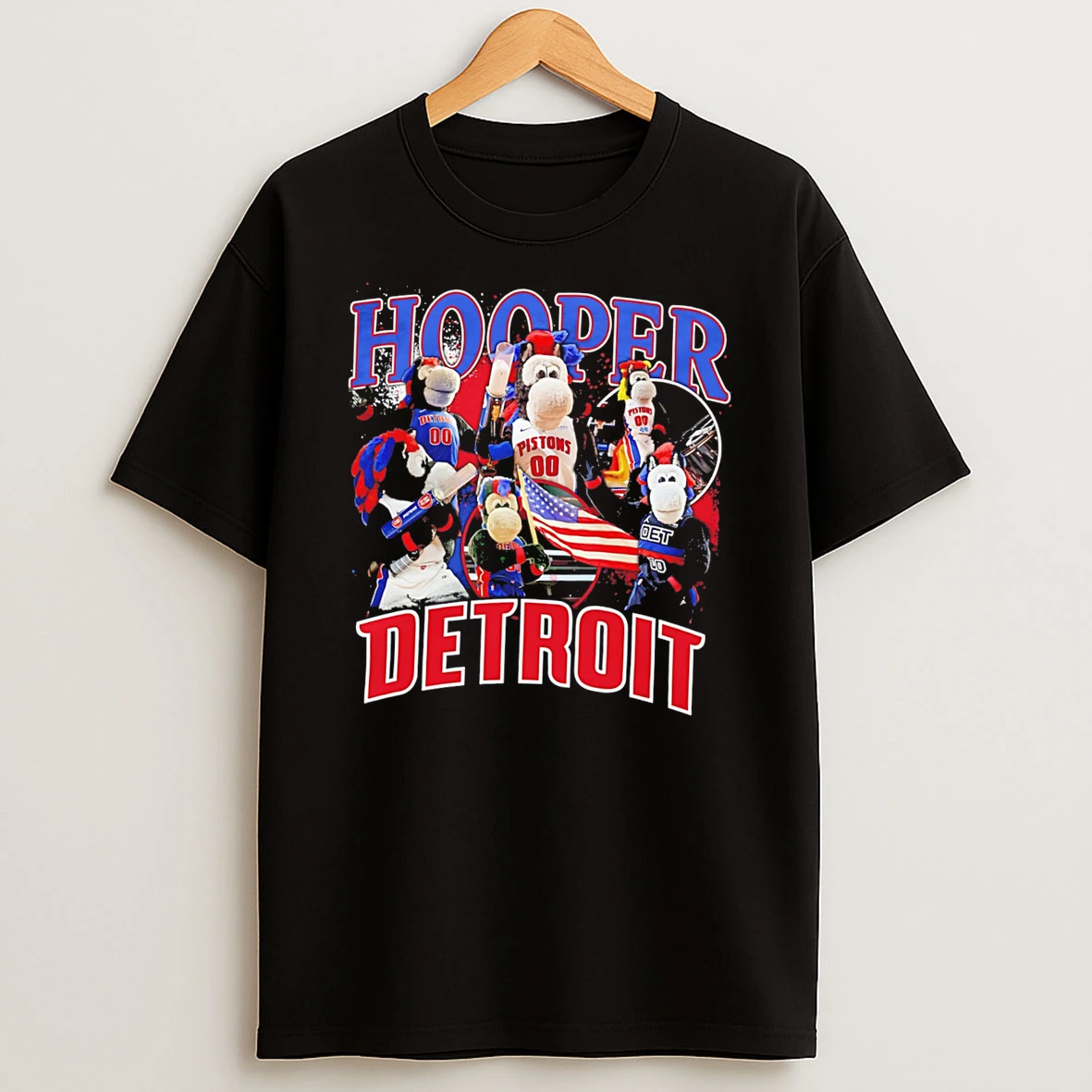 Officials Detroit Pistons 2026 Nba Hooper Mascot Crossroads Tee Premium T Shirt Sweatshirt Hoodie