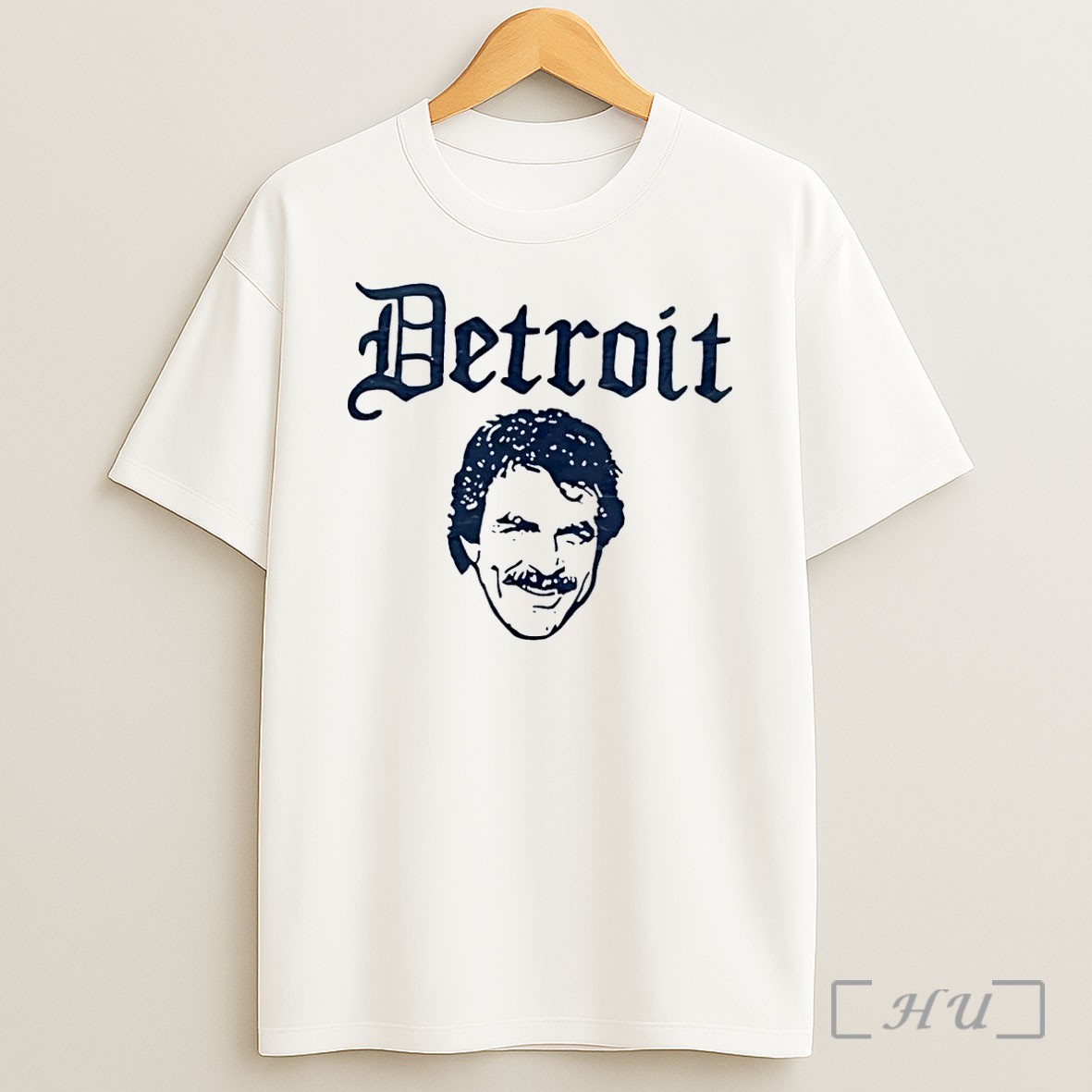 Officials Detroit Tom Selleck Mustache Portrait White Premium Shirt Sweatshirt Tee