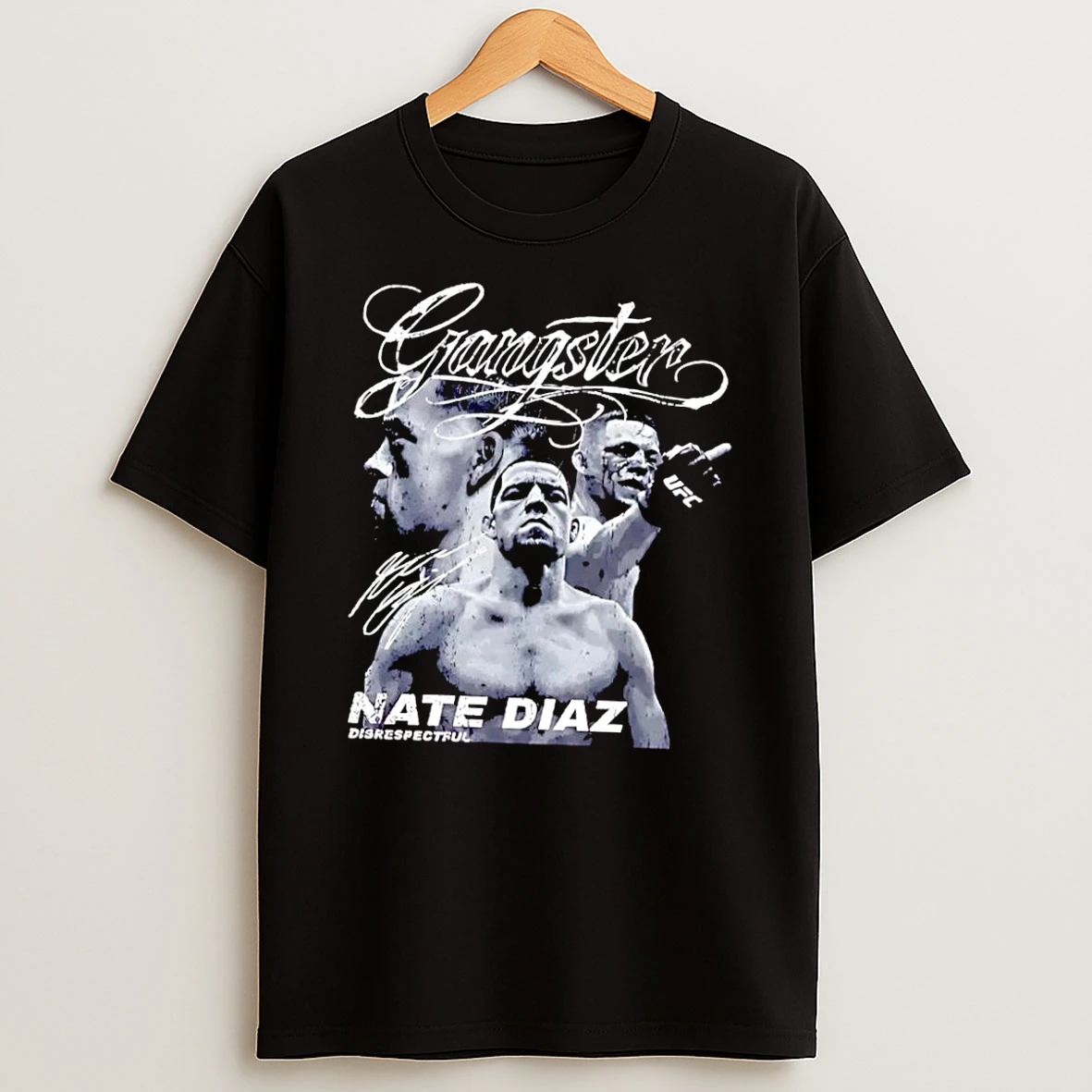 Officials Disrespectful Nate Diaz Gangster Signature Ufc Black Premium T Shirt Sweatshirt Hoodie