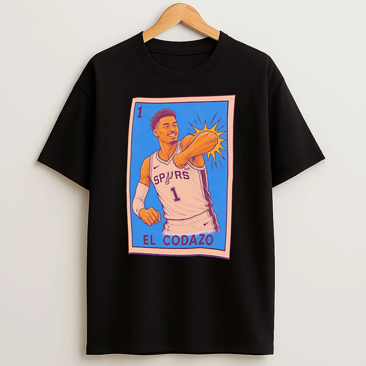 Officials El Codazo San Antonio Spurs Victor Wembanyama Mexican Loteria Card Tee Premium T Shirt Sweatshirt Hoodie