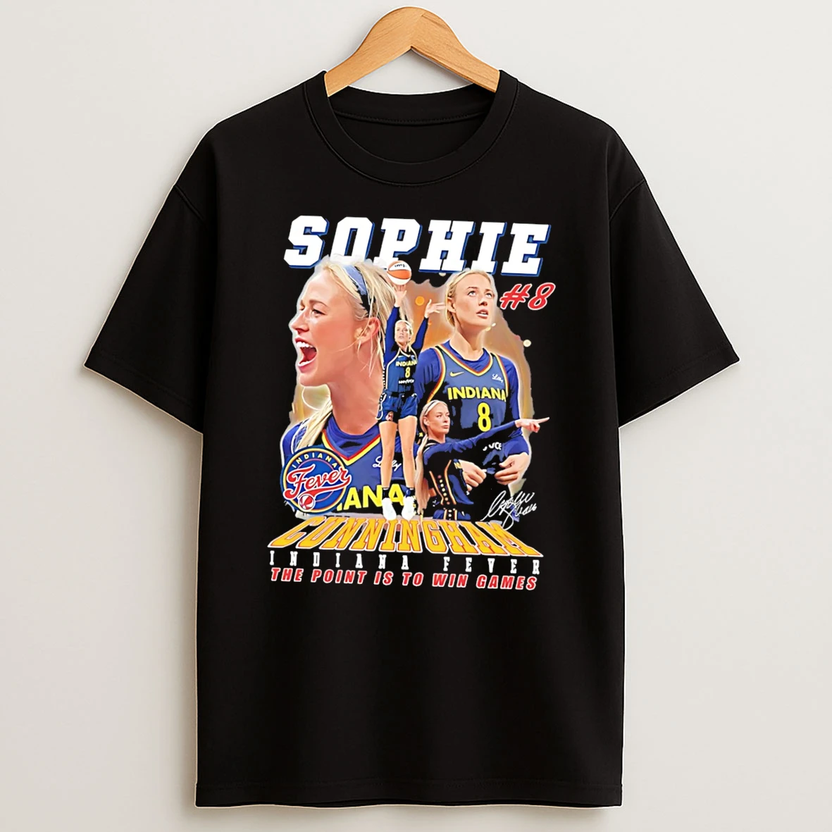 Officials Indiana Fever Sophie Cunningham Number 8 The Point Is To Win Games Tee Premium T Shirt Sweatshirt Hoodie