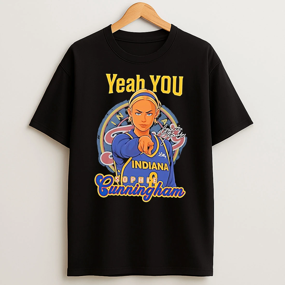 Officials Indiana Fever Sophie Cunningham Pointing Yeah You Signature Tee Premium T Shirt Sweatshirt Hoodie