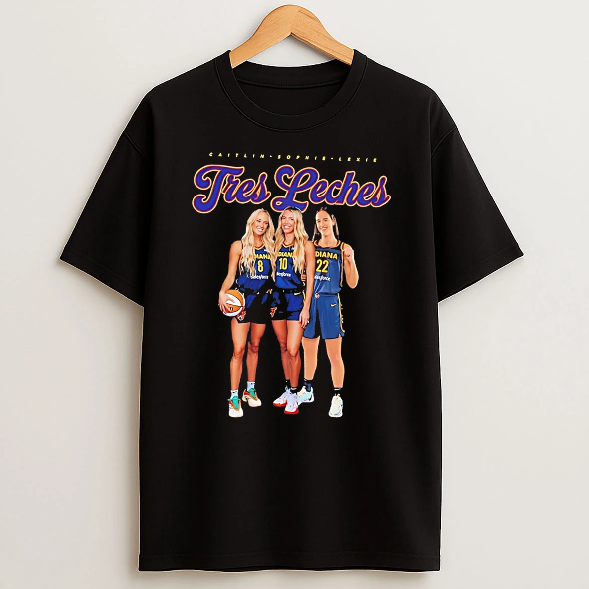 Officials Indiana Fever Tres Leches Caitlin Sophie Lexie Vintage Tee Premium T Shirt Sweatshirt Hoodie