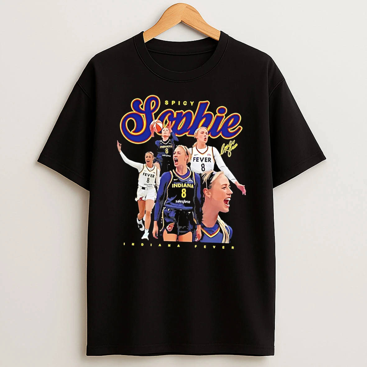 Officials Indiana Fever Spicy Sophie Cunningham Portrait Vintage Tee Premium T Shirt Sweatshirt Hoodie