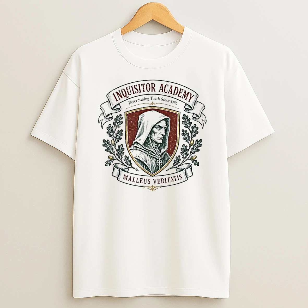 Officials Inquisitor Academy Malleus Veritatis Hooded Monk Determining Truth 1486 Premium T Shirt Sweatshirt Hoodie