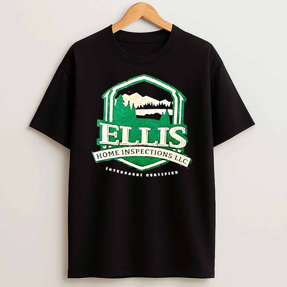 Officials Internachi Certified Ellis Home Inspections Mountain Forest Logo Black Premium T Shirt Sweatshirt Hoodie