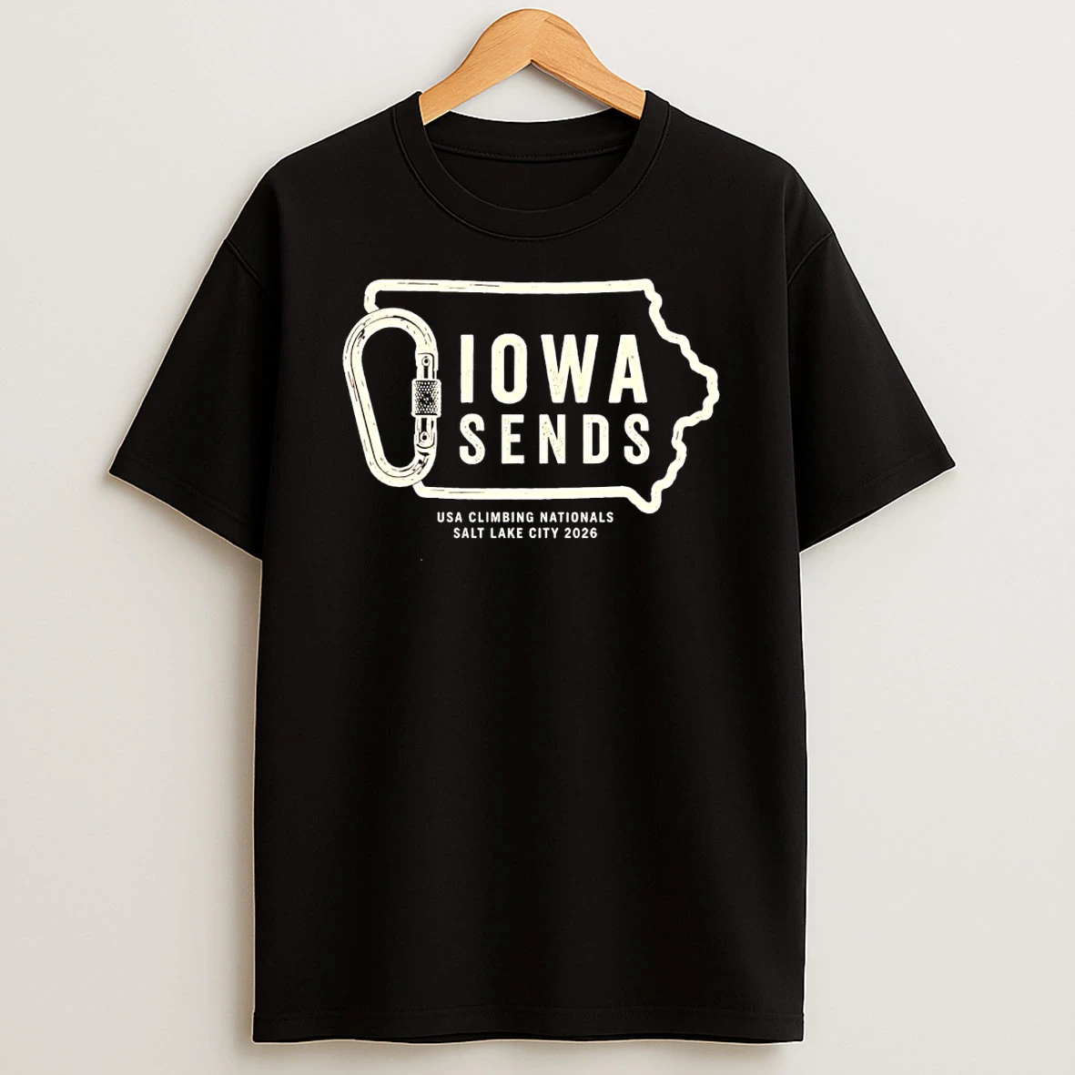 Officials Iowa Sends Usa Climbing Nationals Salt Lake City 2026 State Outline Premium T Shirt Sweatshirt Hoodie