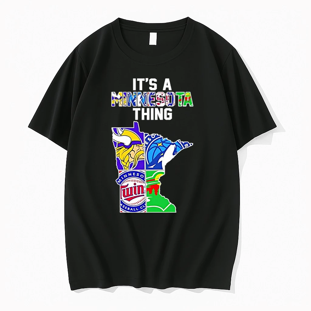 Officials Its A Minnesota Thing Vikings Timberwolves Twins Wild State Map Logo Mashup Premium T Shirt Sweatshirt Hoodie