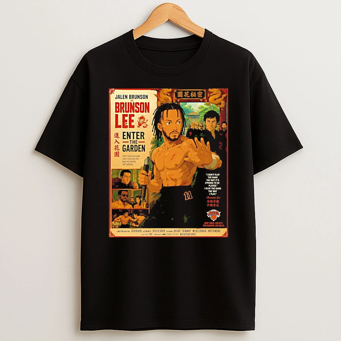 Officials Jalen Brunson Brunson Lee Enter The Garden New York Knicks Kung Fu Movie Premium T Shirt Sweatshirt Hoodie
