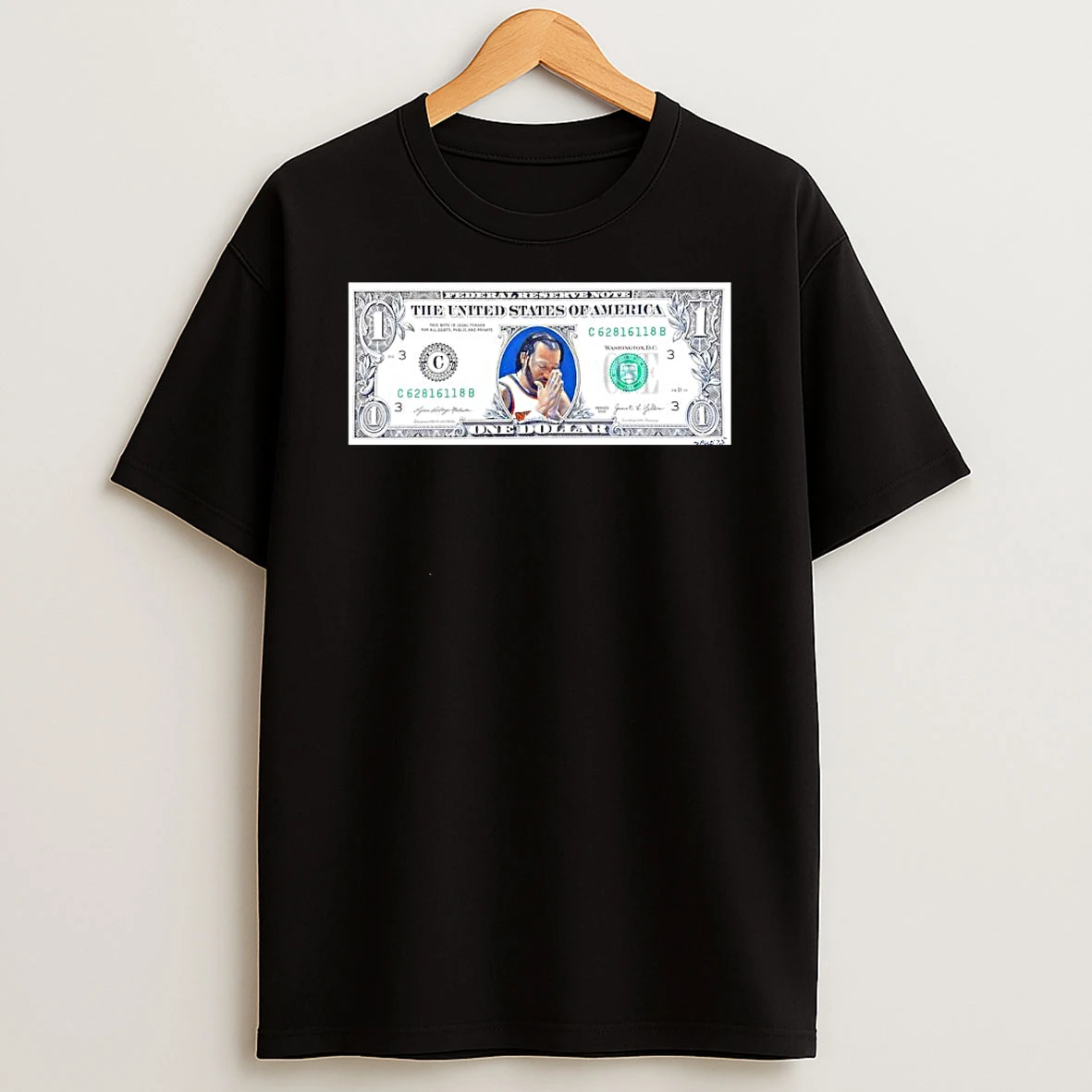 Officials Jalen Brunson New York Knicks Prayer Dollar Bill Premium T Shirt Sweatshirt Hoodie