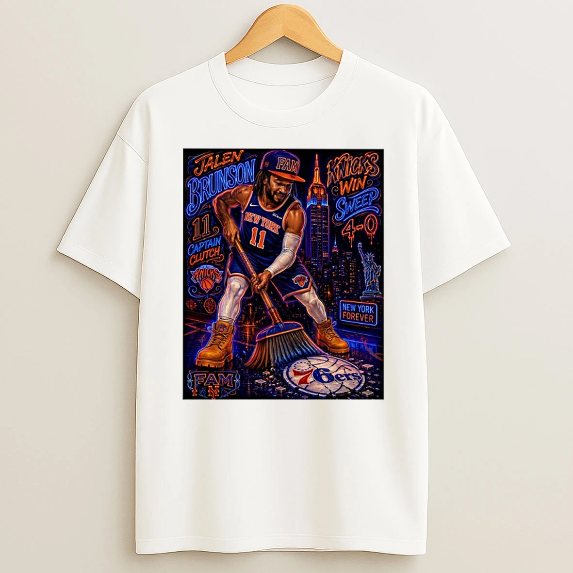Officials Jalen Brunson New York Knicks Win Sweep 4 0 Premium T Shirt Sweatshirt Hoodie