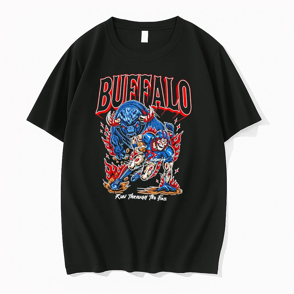 Officials Josh Allen Buffalo Bills Run Through The Fire Football Tee Premium T Shirt Sweatshirt Hoodie