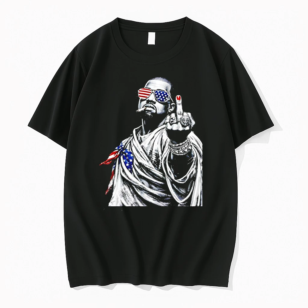 Officials Kanye West Middle Finger American Flag Hip Hop 2026 Vintage Premium T Shirt Sweatshirt Hoodie