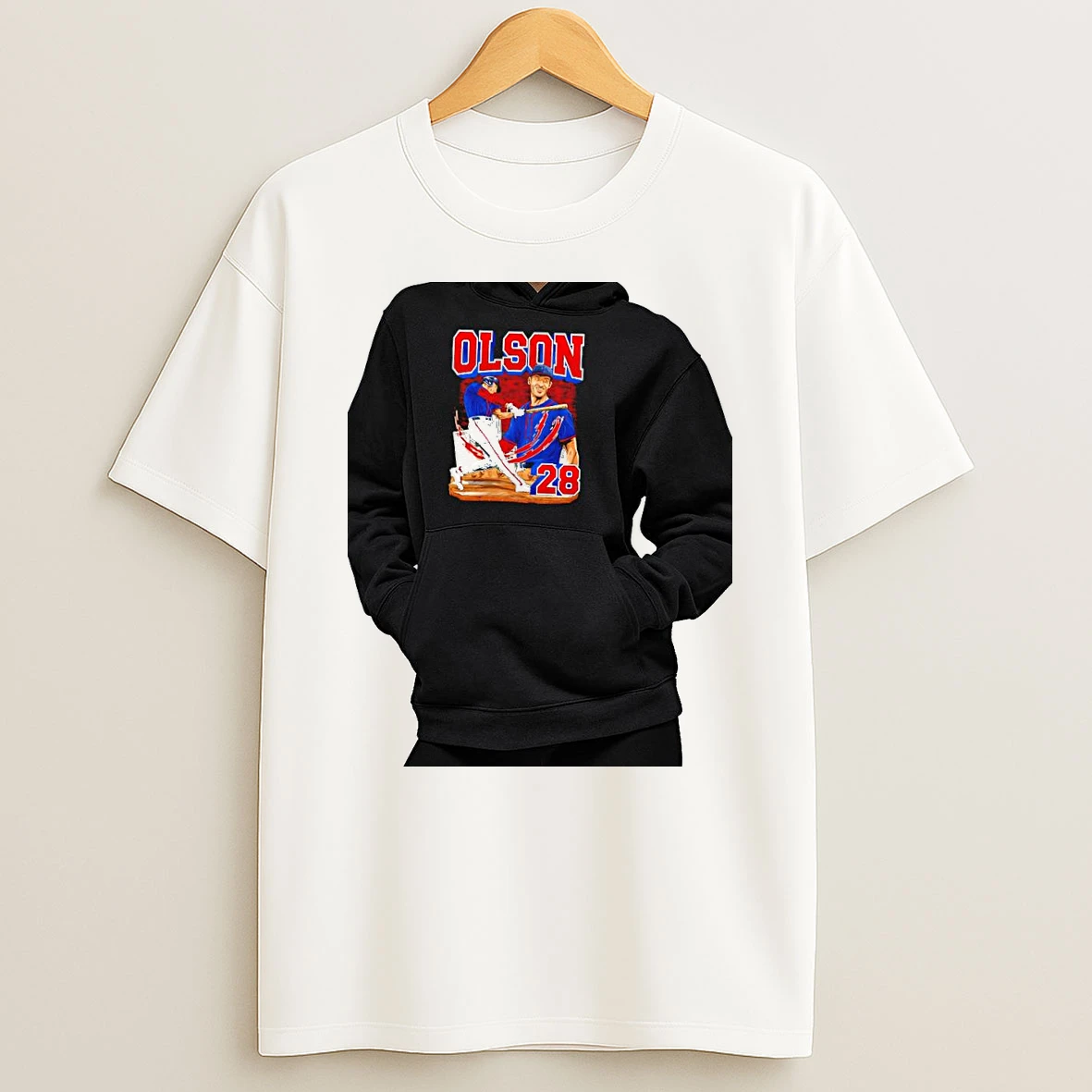 Officials Matt Olson Atlanta Braves 28 Baseball Player Premium T Shirt Sweatshirt Hoodie