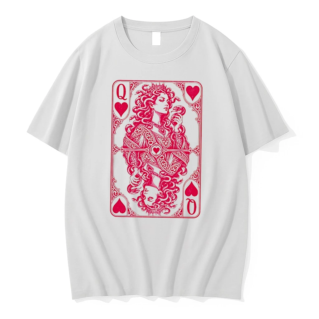 Officials Medusa Queen Of Hearts Playing Card Greek Mythology Tee Premium T Shirt Sweatshirt Hoodie