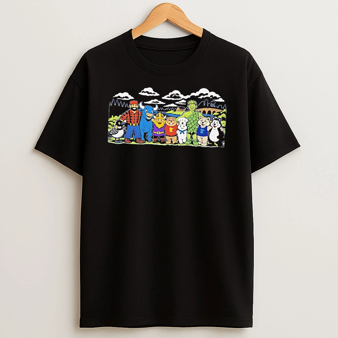 Officials Minnesota Friends Icons Paul Bunyan Babe The Blue Ox Tee Premium T Shirt Sweatshirt Hoodie
