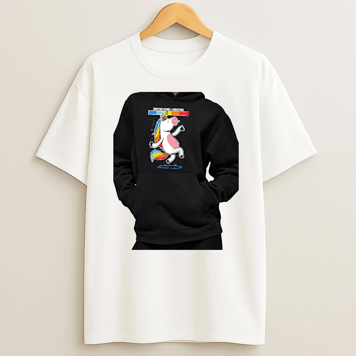 Officials Mood Level Unicorn Happy Dancing Rainbow Premium T Shirt Sweatshirt Hoodie