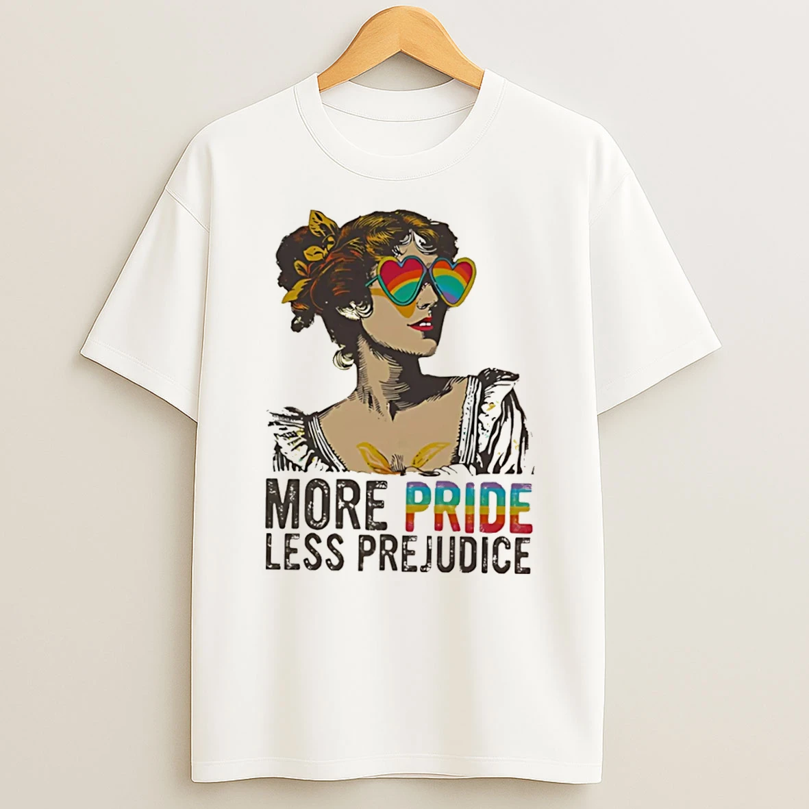 Officials More Pride Less Prejudice Lgbtq Rainbow Heart Sunglasses Tee Premium T Shirt Sweatshirt Hoodie