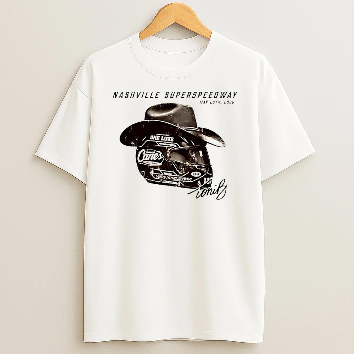 Officials Nashville Superspeedway Toni Breidinger Racing Helmet Cowboy Hat Premium T Shirt Sweatshirt Hoodie