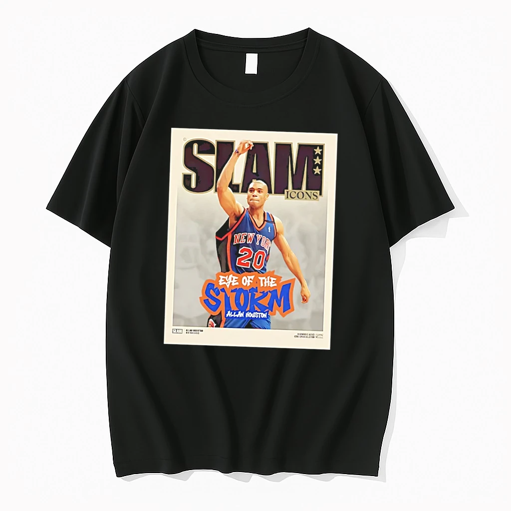 Officials New York Knicks Slam Allan Houston Eye Of The Storm Portrait Tee Premium T Shirt Sweatshirt Hoodie