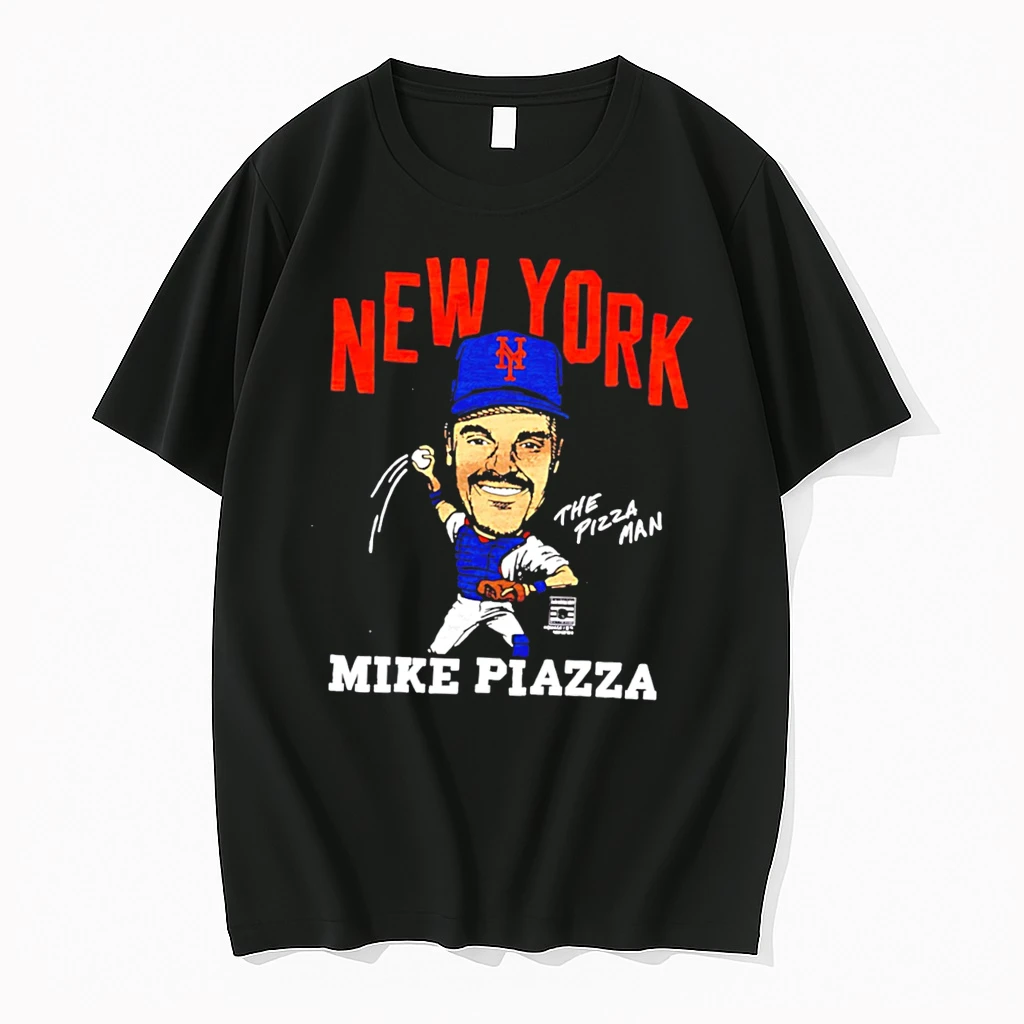 Officials New York Mets Mike Piazza The Pizza Man Caricature Tri Blend Tee Premium T Shirt Sweatshirt Hoodie