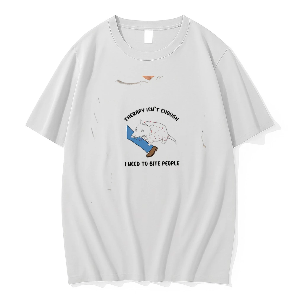 Officials Opossum Therapy Isnt Enough I Need To Bite People Humor Premium T Shirt Sweatshirt Hoodie