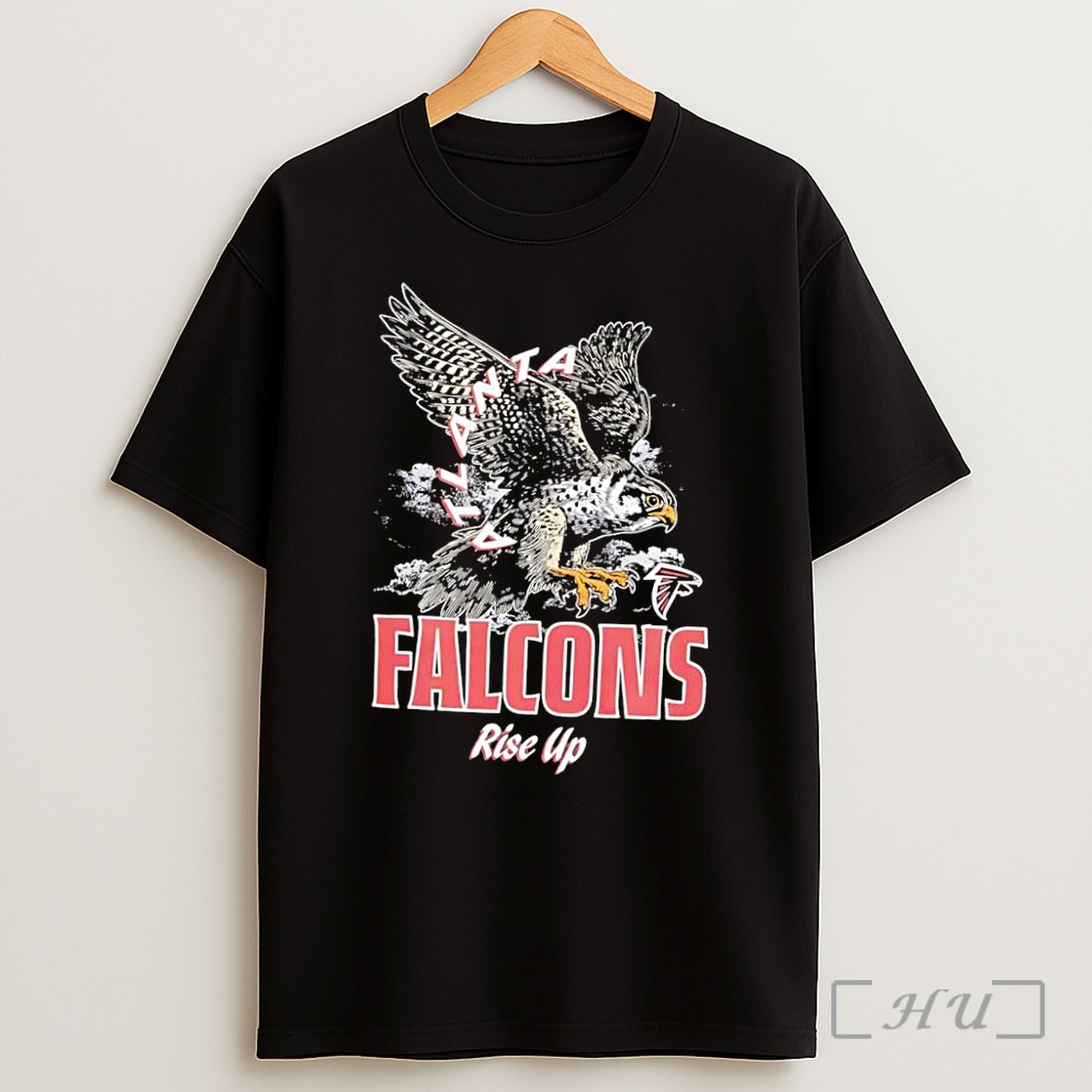 Officials Rise Up Atlanta Falcons Logo Black Premium Shirt Sweatshirt Tee