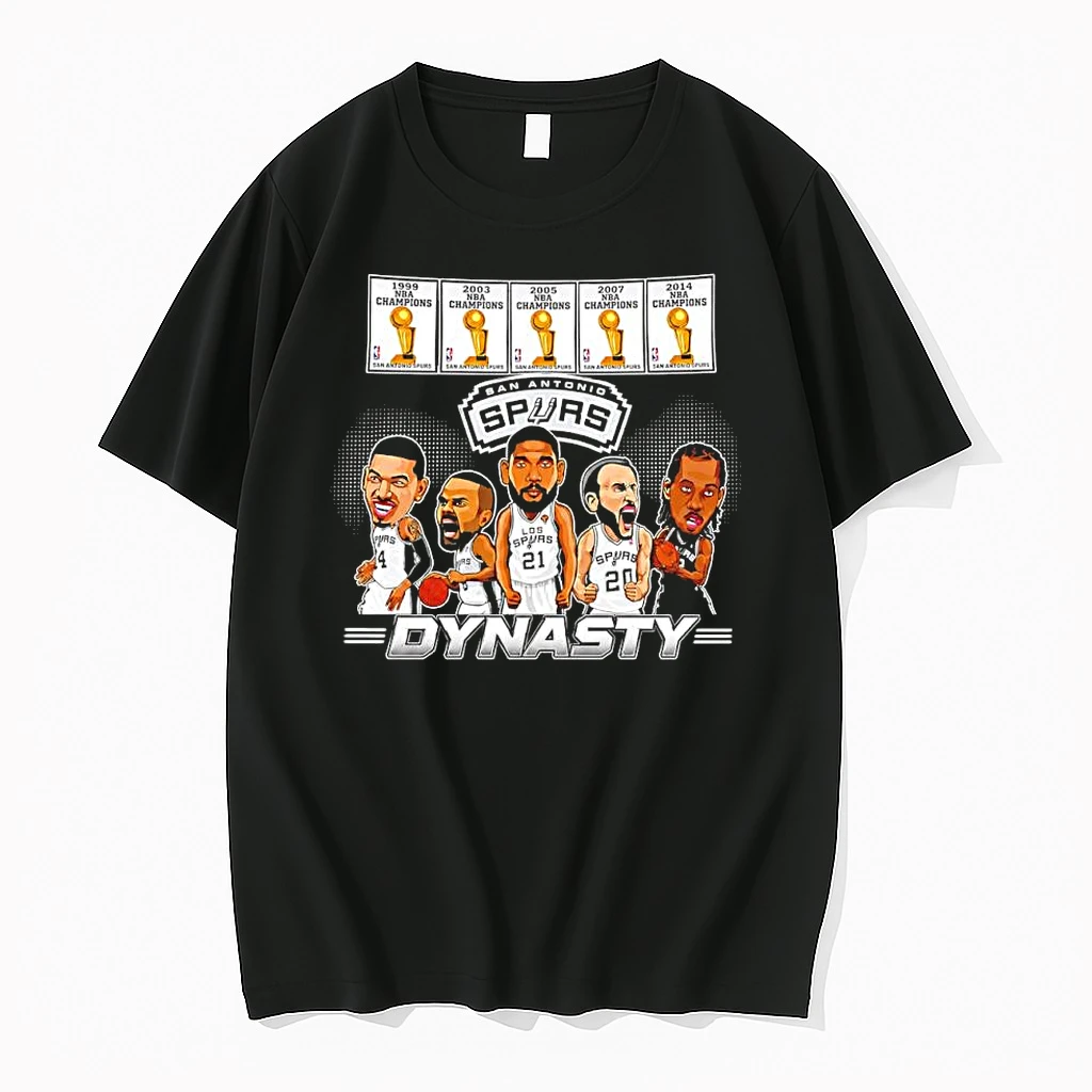 Officials San Antonio Spurs Dynasty Nba Champions Players Caricature Premium T Shirt Sweatshirt Hoodie