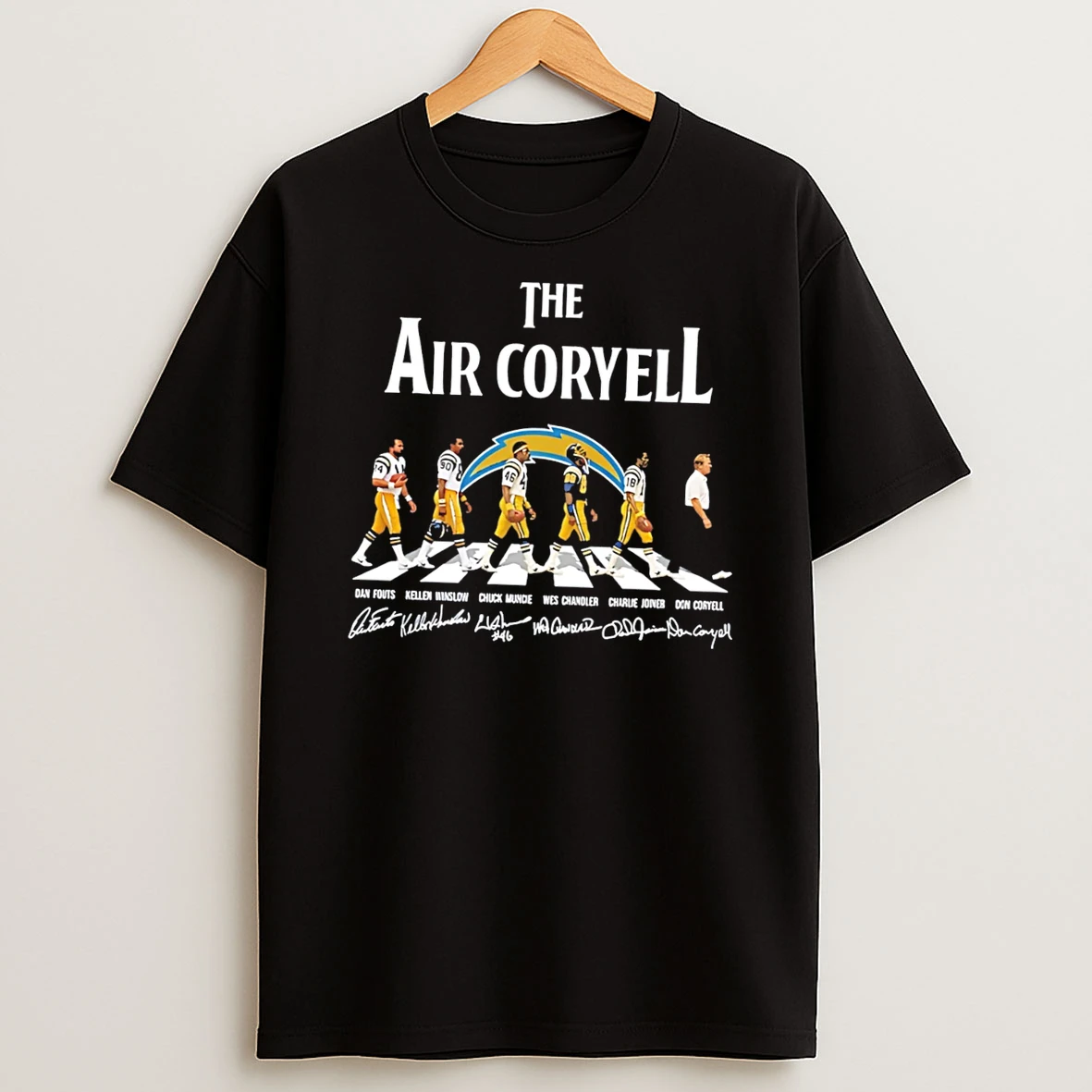 Officials San Diego Chargers The Air Coryell Abbey Road Signature Tee Premium T Shirt Sweatshirt Hoodie