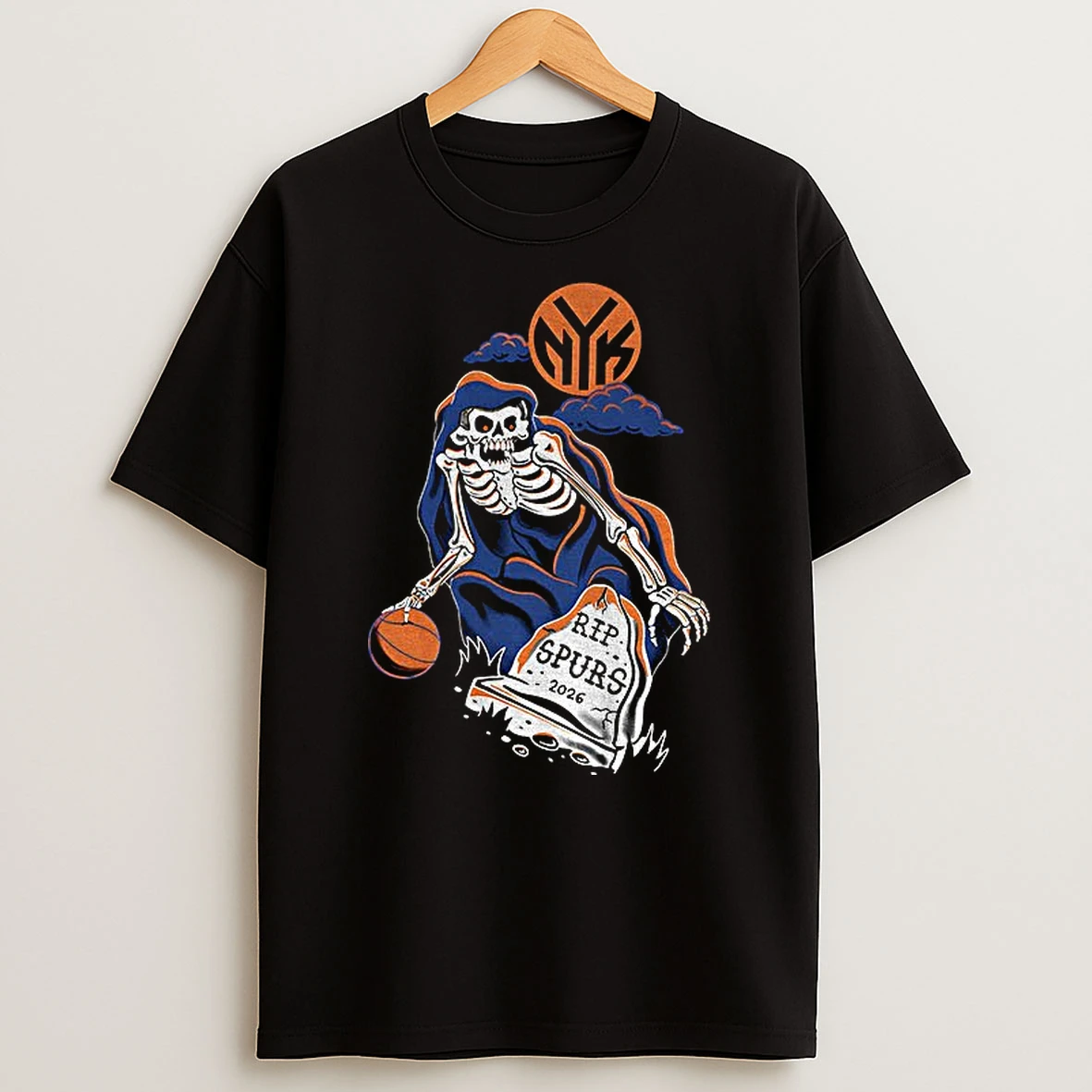Officials Skeleton New York Knicks Basketball Player Rip Spurs 2026 Nyk Premium T Shirt Sweatshirt Hoodie