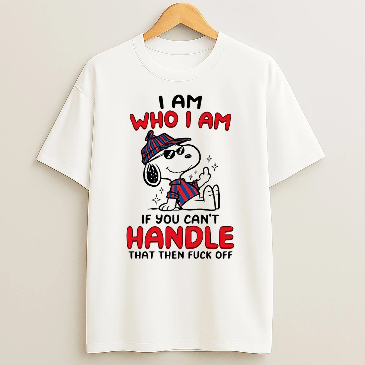 Officials Snoopy I Am Who I Am Middle Finger Premium T Shirt Sweatshirt Hoodie