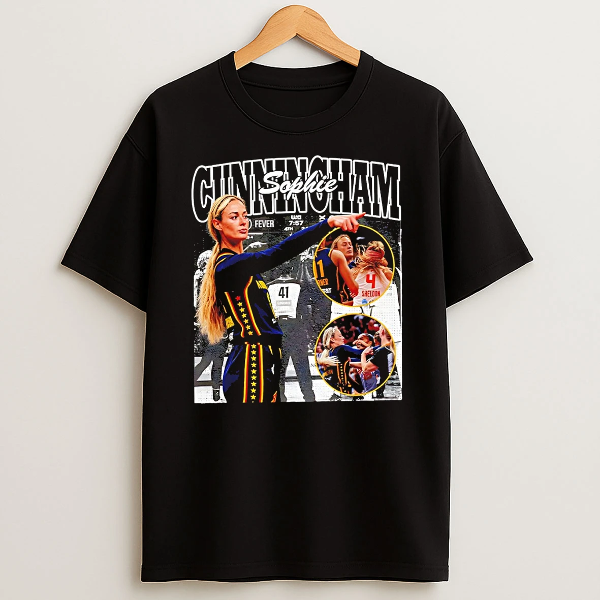 Officials Sophie Cunningham Point Indiana Fever Basketball Wnba 2026 Graphic Vintage Premium T Shirt Sweatshirt Hoodie