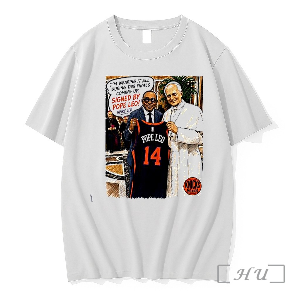 Officials Spike Lee Pope Leo 14 New York Knicks Nba I Am Wearing It All During This Finals Premium Shirt Sweatshirt Tee