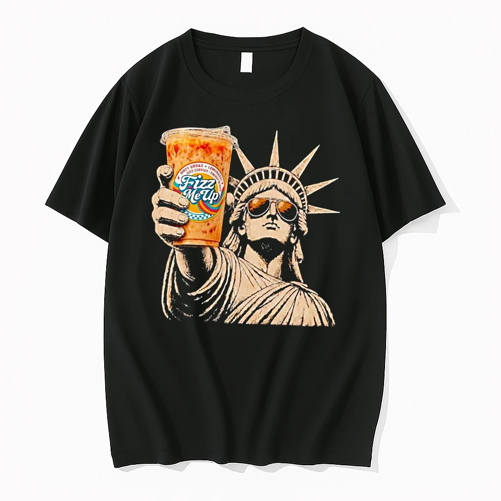 Officials Statue Of Liberty Holding A Cup Fizz Me Up Dirty Sodas Iced Coffees Black Premium T Shirt Sweatshirt Hoodie