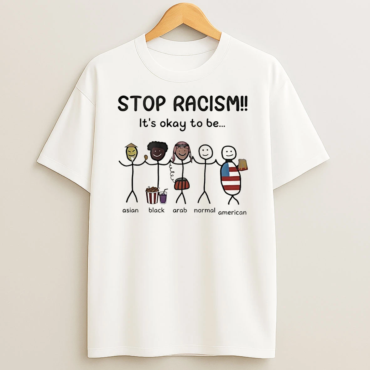 Officials Stop Racism Its Okay To Be Asian Black Arab Normal American Meme Premium T Shirt Sweatshirt Hoodie