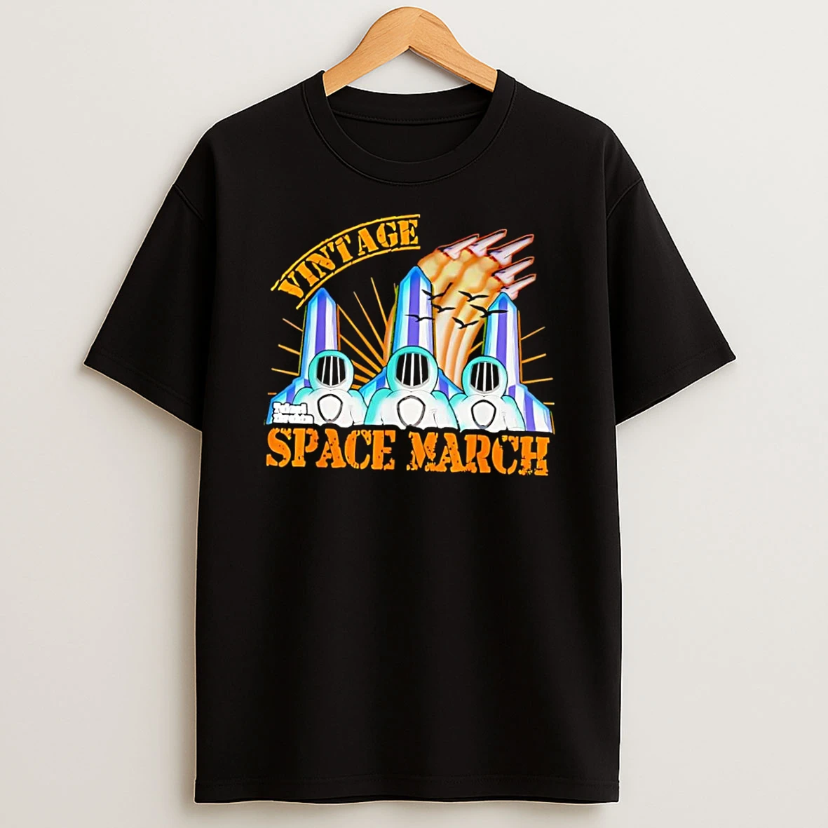 Officials Talon Thrashers Space March Three Astronauts Walking Past Tall Obelisks Black Premium T Shirt Sweatshirt Hoodie