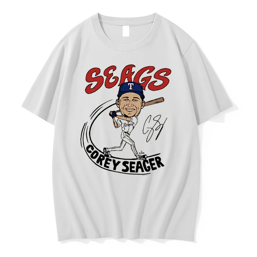 Officials Texas Rangers Corey Seager Caricature Tri Blend Tee Premium T Shirt Sweatshirt Hoodie