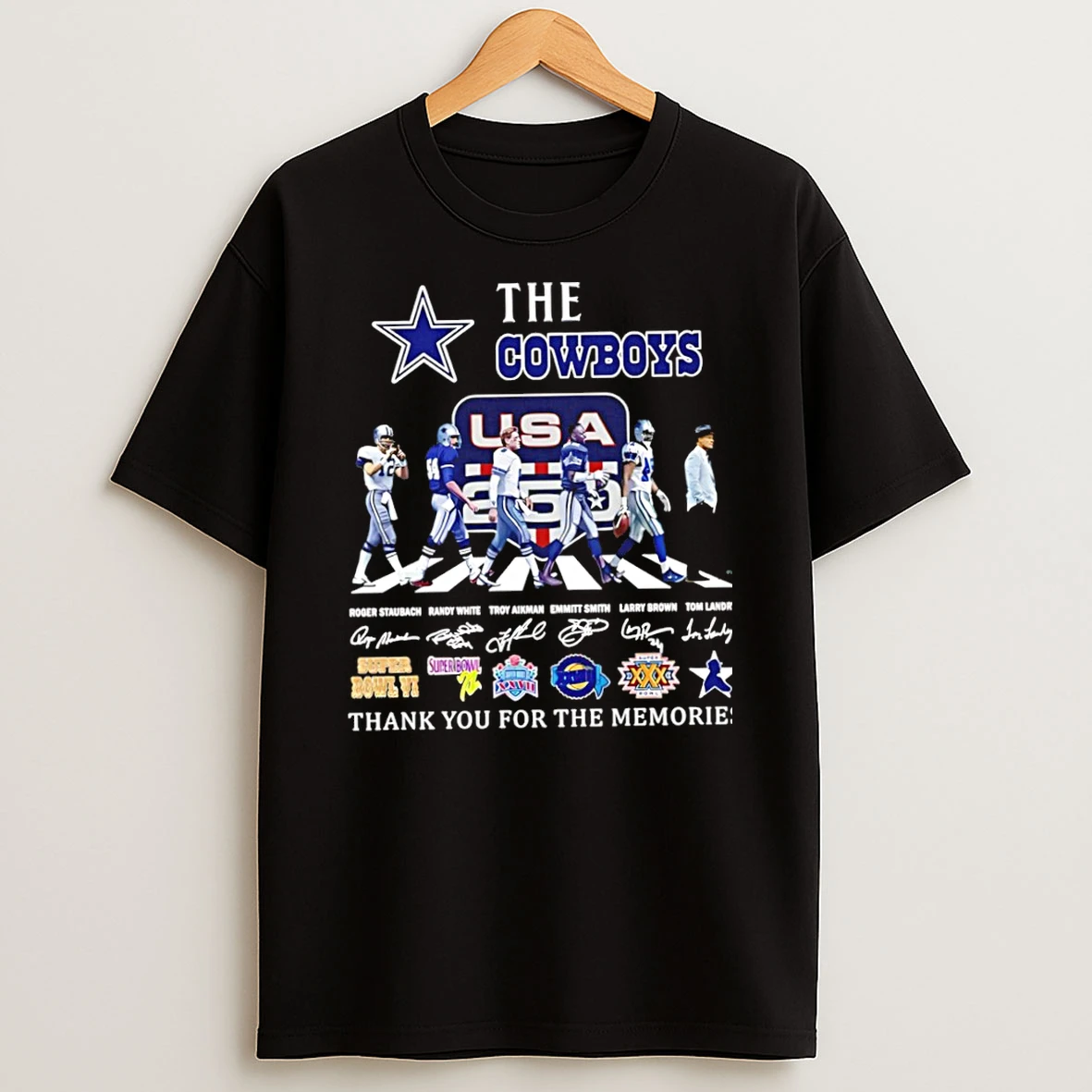 Officials The Dallas Cowboys Usa 250 Years Abbey Road Thank You For The Memories Signatures Premium T Shirt Sweatshirt Hoodie