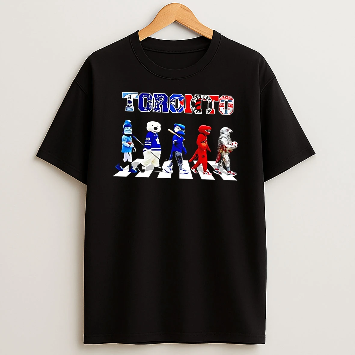 Officials Toronto Pro Sports Teams Logos Mascots Abbey Road Black Premium T Shirt Sweatshirt Hoodie