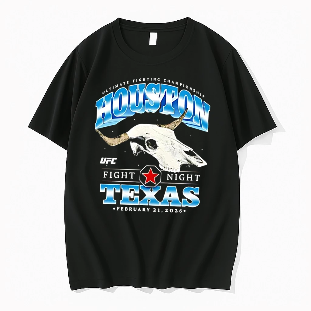 Officials Ufc Houston Texas Fight Night February 21 2026 Skull Black Premium T Shirt Sweatshirt Hoodie