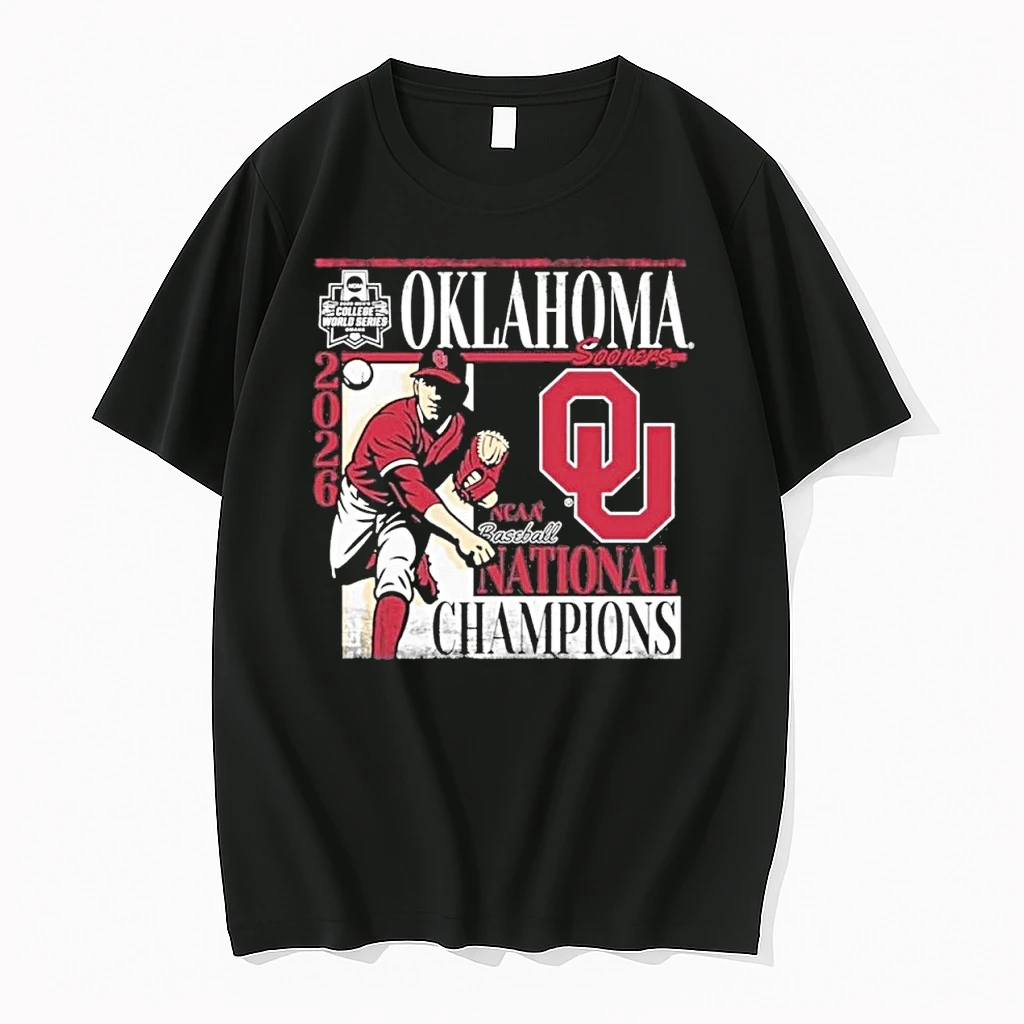 Oklahoma Mens 2026 Cws National Champs Merch Shirts