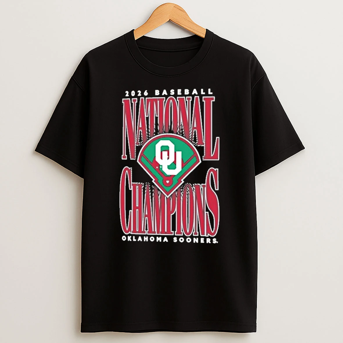 Oklahoma Sooners 2026 Ncaa Baseball Mens College World Series Champions Large Type Field Shirts