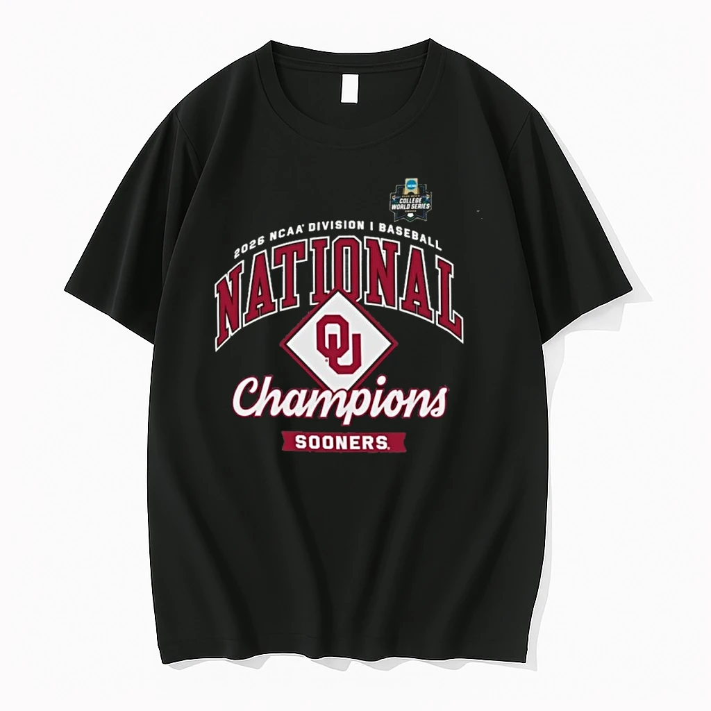 Oklahoma Sooners 2026 Ncaa Baseball Mens College World Series Champions Locker Room Shirts