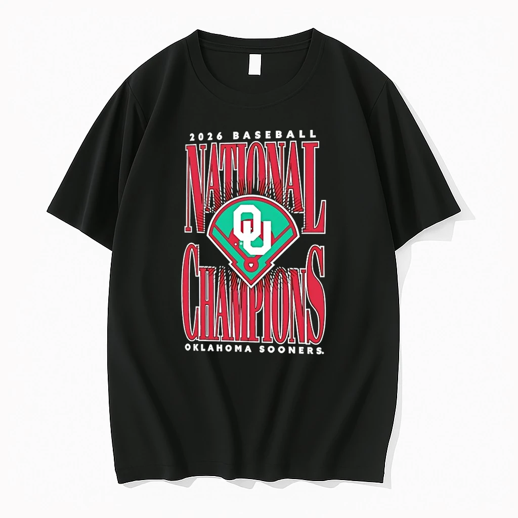 Oklahoma Sooners 2026 Ncaa Baseball Mens College World Series National Champions Large Type Field Shirts