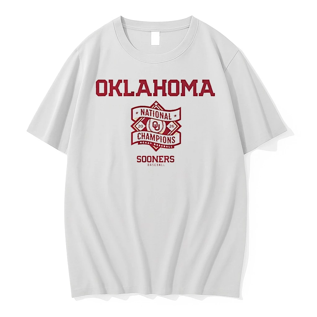 Oklahoma Sooners Baseball Ncaa Division I National Champions 2026 Text Logo Stack Shirts