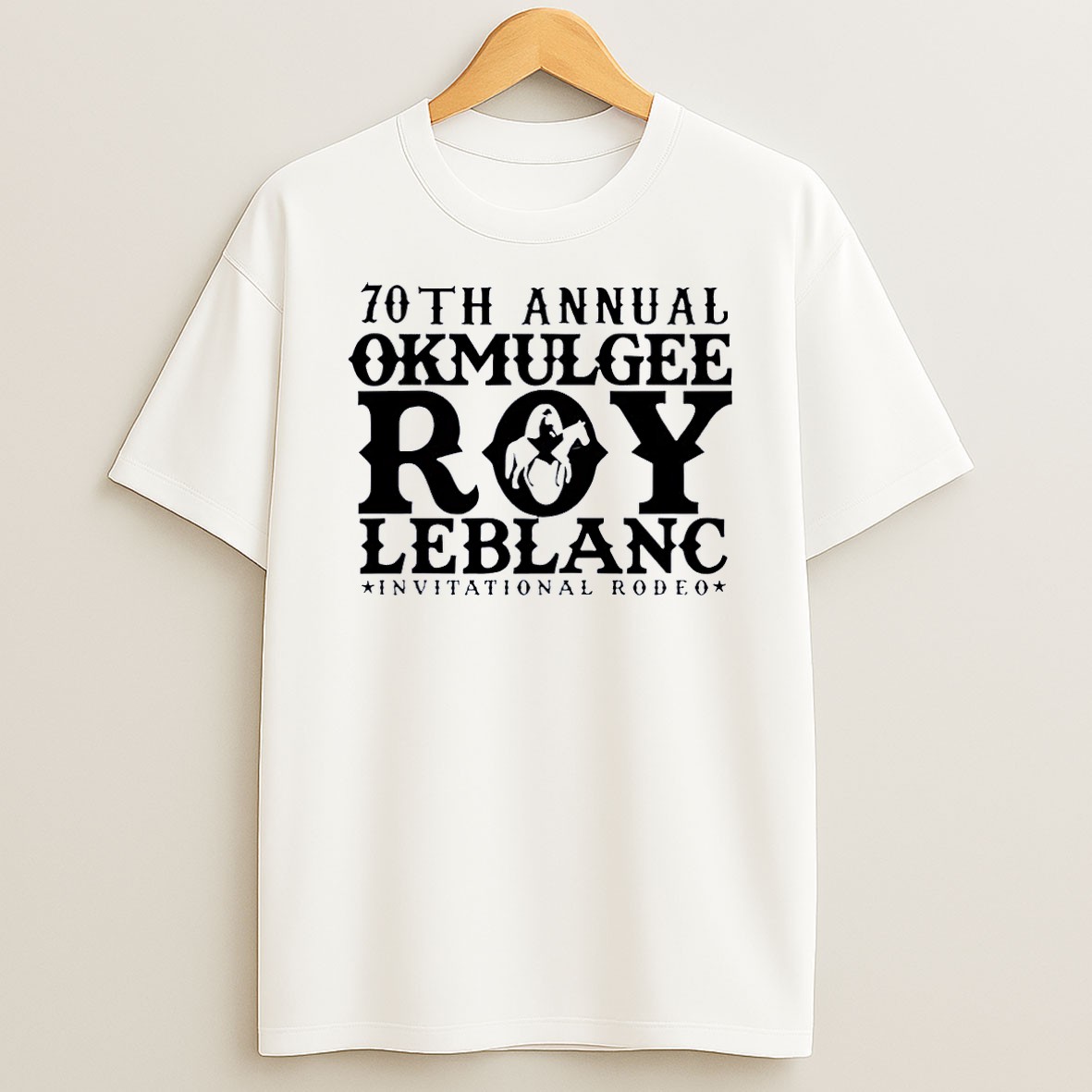 Original 70th Annual Okmulgee Roy Leblanc Invitational Rodeo White Shirts