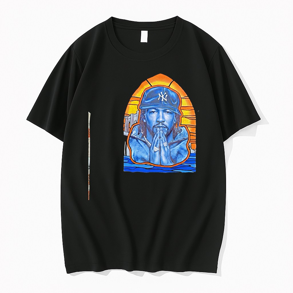 Original Artist Portrait Brooklyn Bridge New York Yankees Logo Praying Hands Blue Shirts