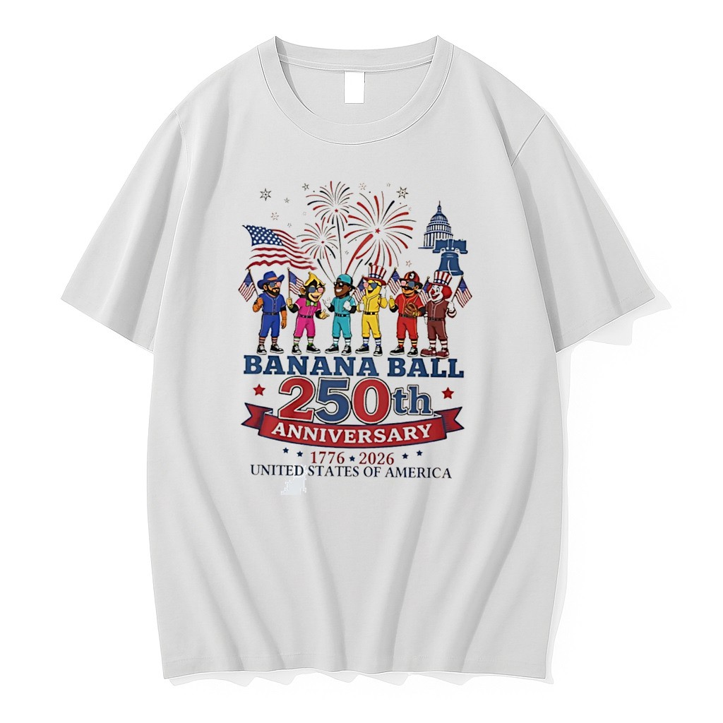 Original Banana Ball 250th Anniversary Celebrate 2026 United States Of America Mascot Characters Tee Shirts